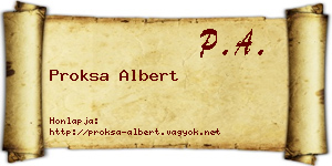 Proksa Albert névjegykártya