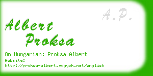 albert proksa business card